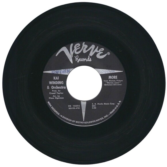 Kai Winding & Orchestra 45 RPM - More / Comin' Home Baby - Verve VG Jazz - Picture 1 of 2